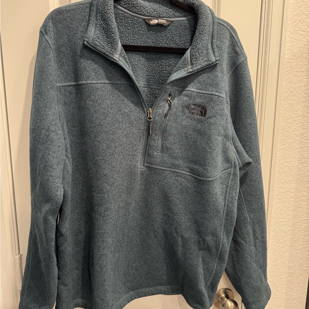 The North Face Men's Teal Zip-Up Sweater